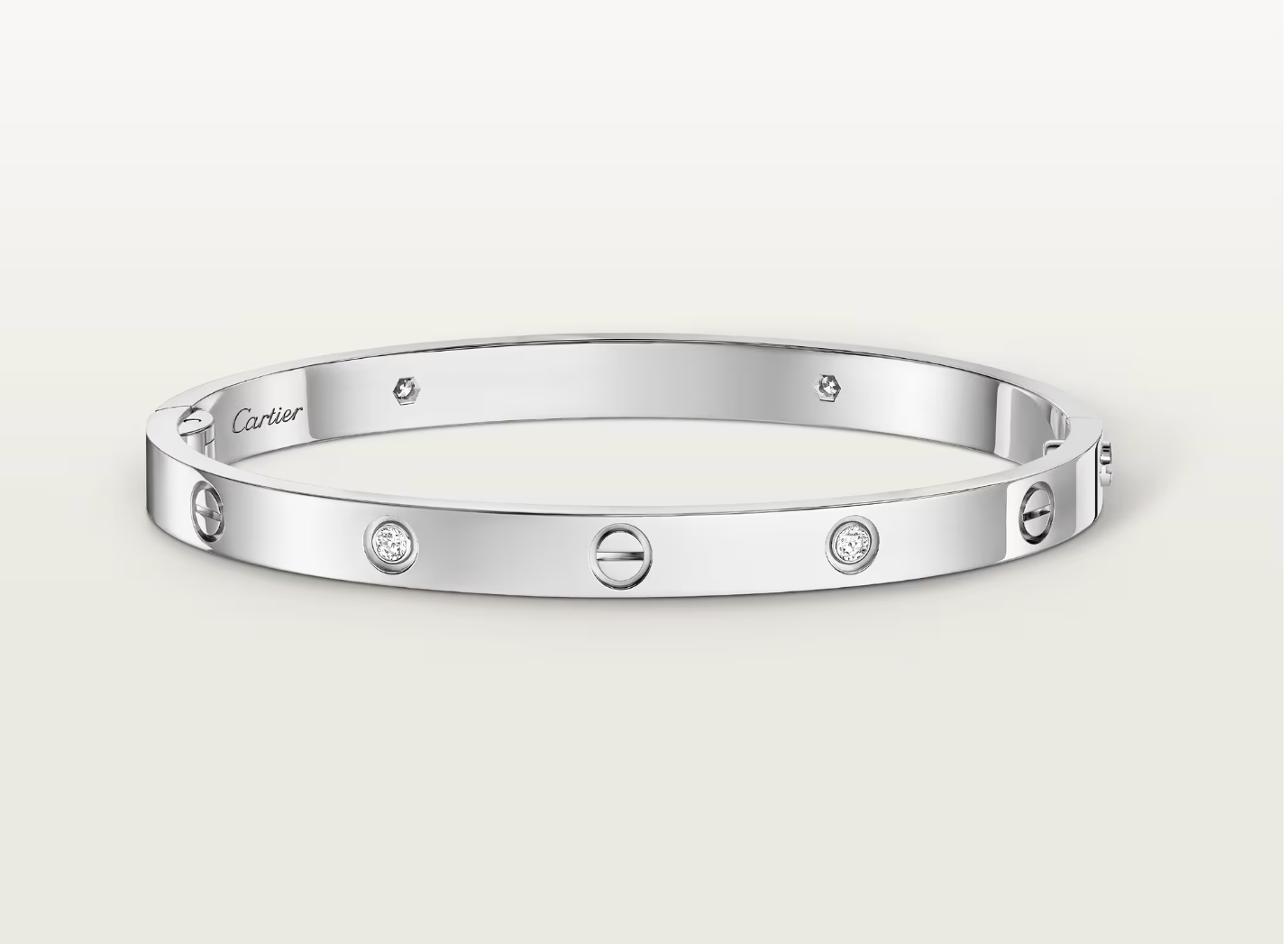Love Bracelet Medium Model 18K White Gold 4 diamonds
