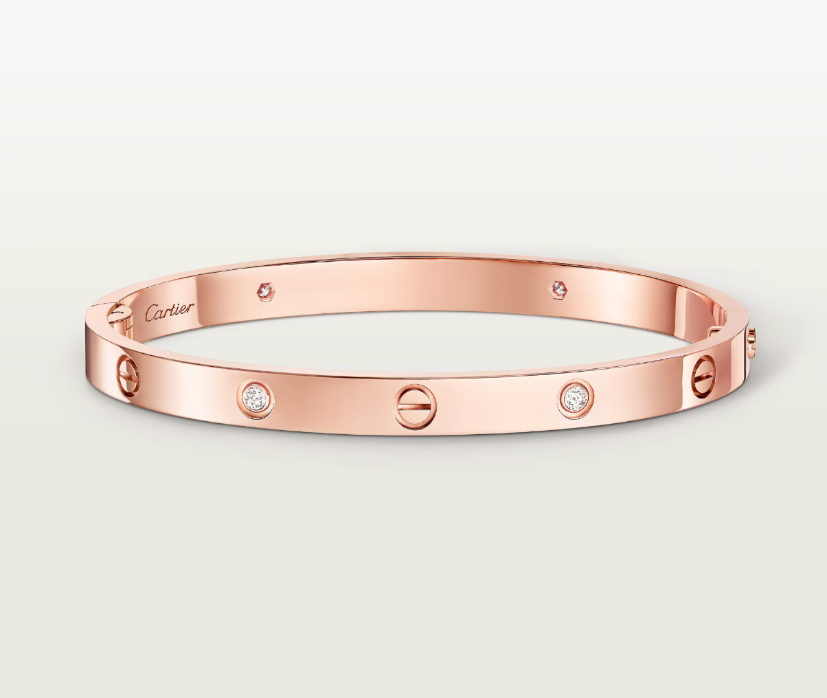Love Bracelet Medium Model 18K Rose Gold 4 diamonds