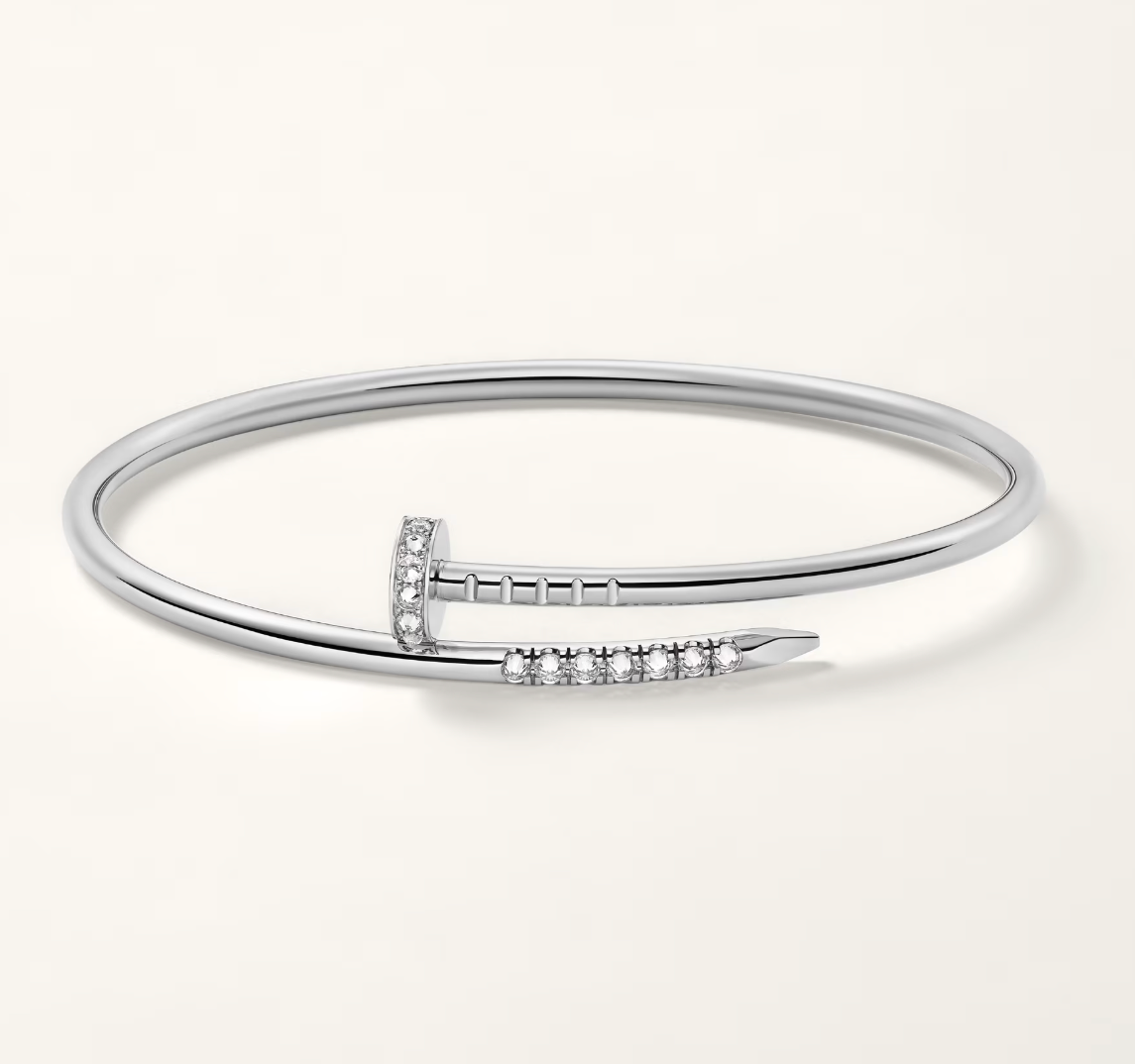 Juste Un Clou Bracelet Small Model Reverse-Set Diamonds 18K White Gold
