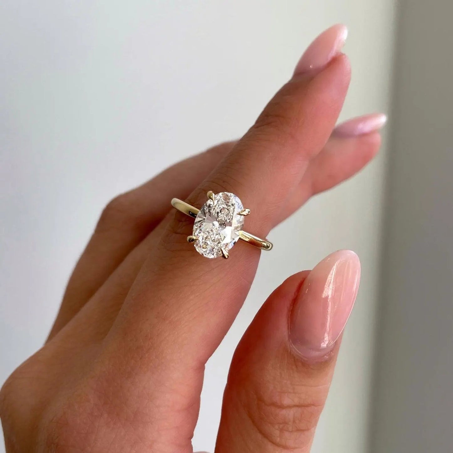 2.60tcw Oval Lab Diamond Solitaire Engagement Ring | Hidden Halo | IGI Certified | DEF VVS–VS