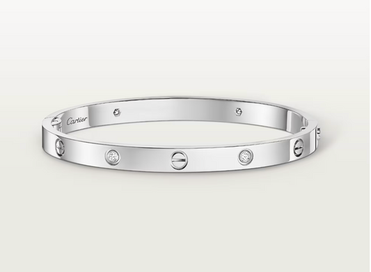 Love Bracelet Medium Model 18K White Gold 4 diamonds
