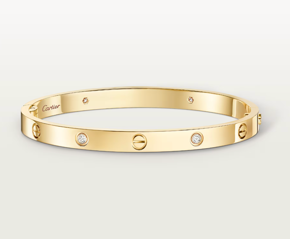 Love Bracelet Medium Model 18K Yellow Gold 4 diamonds