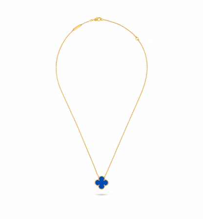 Vintage Alhambra pendant, 18K yellow gold, blue agate.