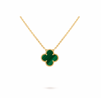 Vintage Alhambra pendant, 18K yellow gold, malachite.