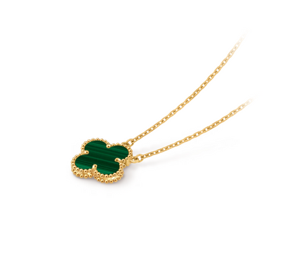 Vintage Alhambra pendant, 18K yellow gold, malachite.
