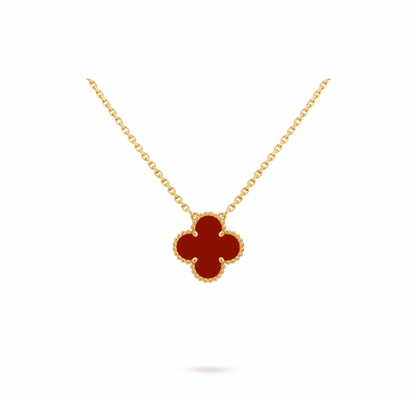 Vintage Alhambra pendant, 18K yellow gold, carnelian.