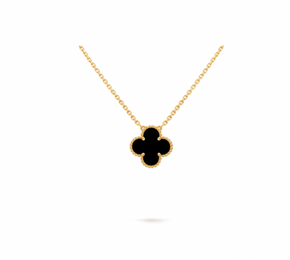 Vintage Alhambra pendant, 18K yellow gold, onyx.