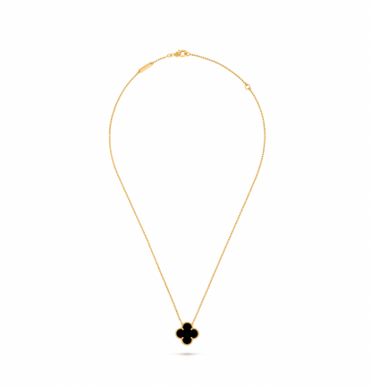 Vintage Alhambra pendant, 18K yellow gold, onyx.