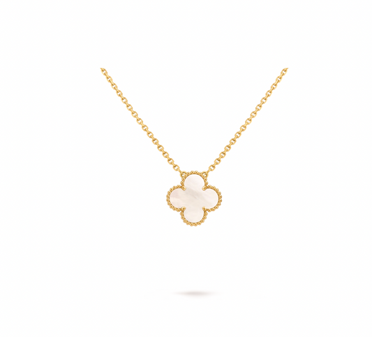 Vintage Alhambra pendant, 18K yellow gold, white mother-of-pearl.