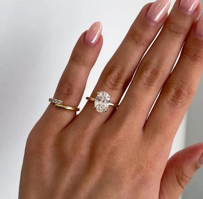 2.60tcw Oval Lab Diamond Solitaire Engagement Ring | Hidden Halo | IGI Certified | DEF VVS–VS