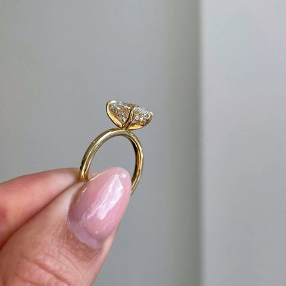 2.60tcw Oval Lab Diamond Solitaire Engagement Ring | Hidden Halo | IGI Certified | DEF VVS–VS