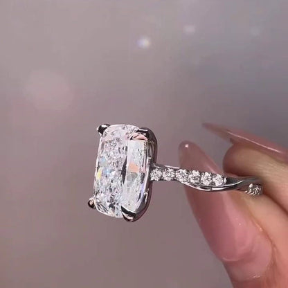 3.30tcw Cushion Lab Diamond Twisted Band Engagement Ring | D-E-F VVS–VS | IGI Certified