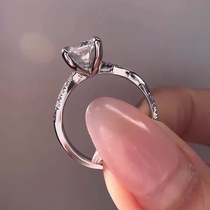 3.30tcw Cushion Lab Diamond Twisted Band Engagement Ring | D-E-F VVS–VS | IGI Certified