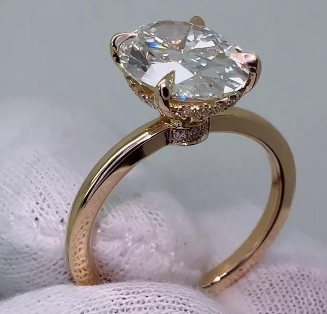 2.70tcw Lab Diamond Engagement Ring | 1.50ct Round Center | IGI | Triple Pavé Halo Style