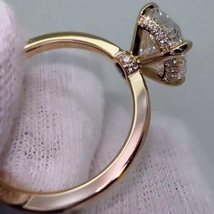 2.70tcw Lab Diamond Engagement Ring | 1.50ct Round Center | IGI | Triple Pavé Halo Style