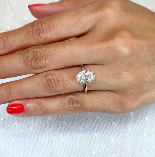 2.70tcw Lab Diamond Engagement Ring | 1.50ct Round Center | IGI | Triple Pavé Halo Style