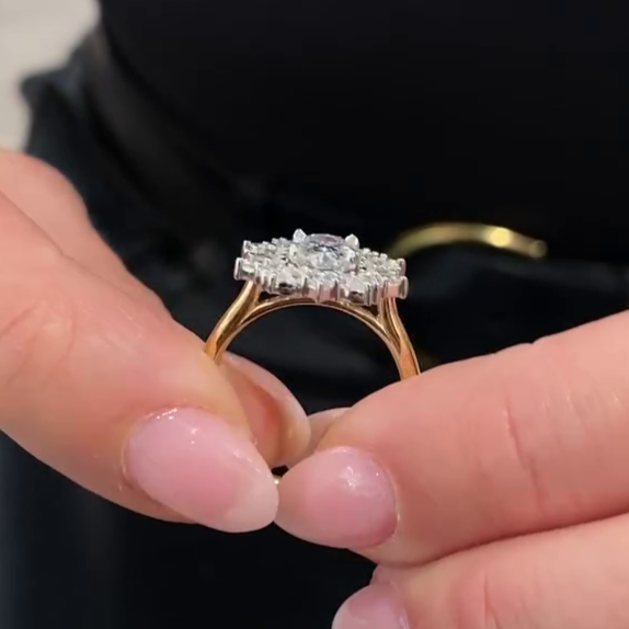 3.30tcw Multi Shape Lab Diamond Halo Ring | Oval, Marquise, Princess, Round | IGI Certified