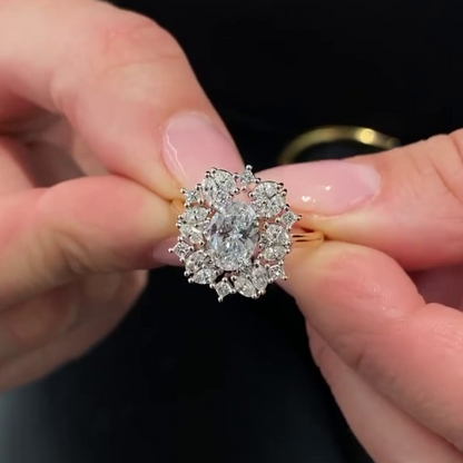 3.30tcw Multi Shape Lab Diamond Halo Ring | Oval, Marquise, Princess, Round | IGI Certified